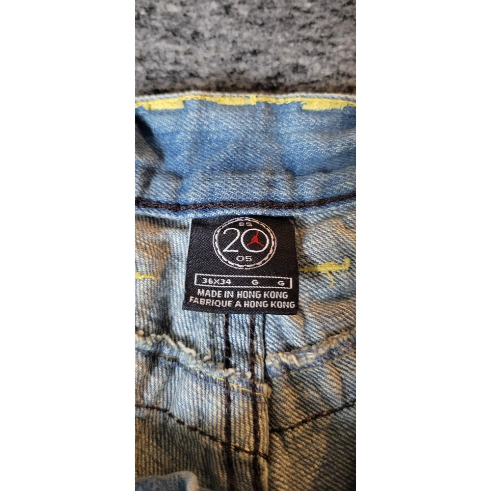 Vintage 2005 Jordan Shorts Men 36 20th Anniversary Denim Jeans Cut Offs - Picture 6 of 8